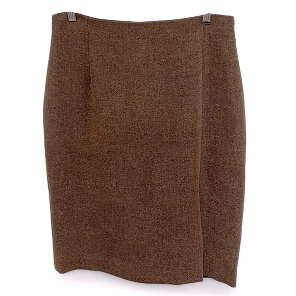 NWT Garfield & Marks Khaki Pencil Skirt with back slit size 8 - Picture 1 of 13